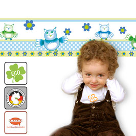 ECO Kinderbordüre | Kleine bunte Eulen