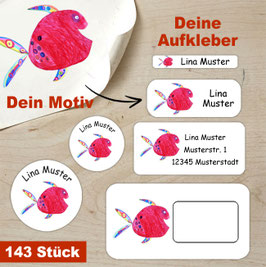 XXL Schulaufkleber-Set - 143 teilig | Dein eigenes Motiv