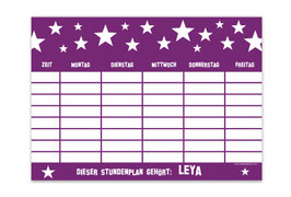 A4 Stundenplan | Sterne lila