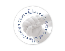 Baby Aufkleber | personalisierbar mit Foto - "Babyhand