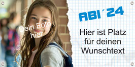 Banner ABI Abschluss - 100 x 50 cm - mit Foto & Wunschtext personalisierbar | Mathekästchen
