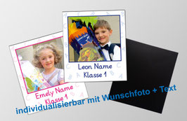 Magnetfotos - Polaroid | Einschulung ABC - mit Foto personalisierbar