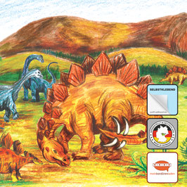Selbstklebende Kinderbordüre | Urzeit Dinos