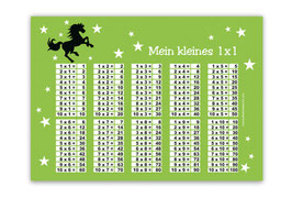 1x1 Lernposter | Wildpferd - grün
