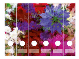 6er Set Ordnerrückenaufkleber | Wiesenblumen