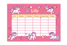 A4 Stundenplan | Einhorn - rosa