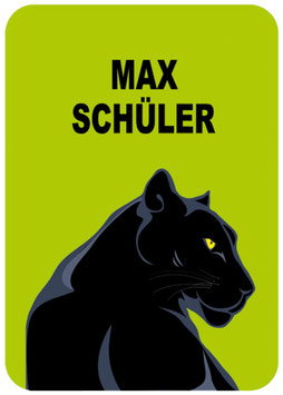 Trinkflaschenaufkleber | Schwarzer Panther - grün