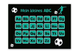 ABC Lernposter | Fußballspieler türkis