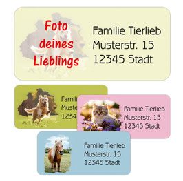 Adressaufkleber eckig | personalisierbar mit dem Foto deines Haustieres - z.B. Hund, Katze, Pferd