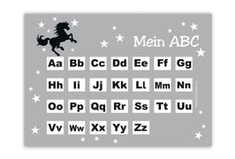 ABC Lernposter | Wildpferd - grau