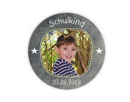 Aufkleber Einschulung | Tafeloptik - Schulkind Sternchen - personalisierbar mit Foto