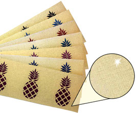 Gold - Metallic Bordüre | Ananas 1