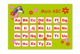 ABC Lernposter | Pony Blumen - grün