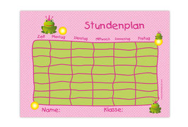 A4 Stundenplan | Frosch rosa