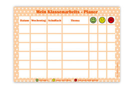 A4 Klassenarbeitsplaner - abwaschbar | Sternchen - apricot