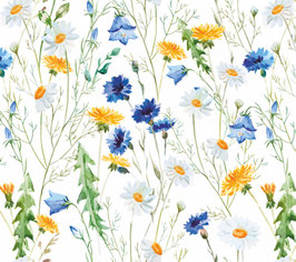 ECO Vliesbordüre | Wiesenblumen - Kornblumen