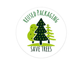 Verpackungsetiketten - rund |  reused packaging - save trees