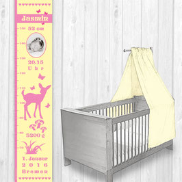 Kindermesslatte mit Foto | Reh - vanille rosa