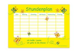 A4 Stundenplan | Schmetterlinge gelb