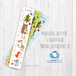 Messlatte | Lustige Waldtiere - Bär, Elch, Fuchs & Dachs