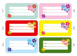 Heftaufkleber 3,0 x 6,5  cm | Blumen