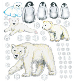 Wandaufkleber-Set | Tiere der Polarwelt