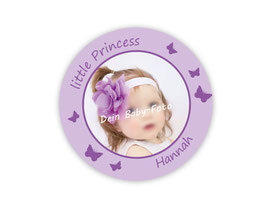 Baby Aufkleber Schmetterlinge | personalisierbar mit Foto - "Little Princess"