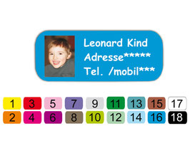 Namensaufkleber - 2 x 5 cm | personalisierbar mit Foto eckig