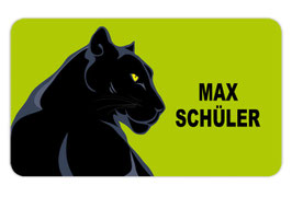 Brotdosenaufkleber | Schwarzer Panther - grün