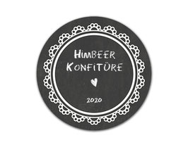 Marmeladenaufleber rund | Tafeloptik - Spitze & Herz - weiß