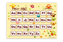 ABC Lernposter | Eule - gelb