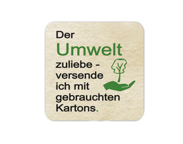 Verpackungsetiketten eckig | Der Umwelt zuliebe - Hand schützt Baum