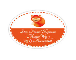 Adressaufkleber oval  | Fuchs