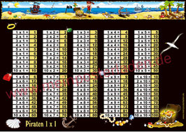 1x1 Lernposter | Pirat - sand