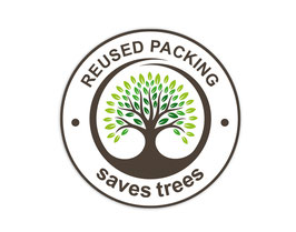 Verpackungsetiketten - rund | reused packing - saves trees