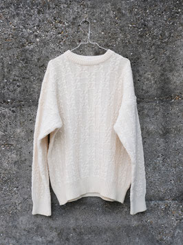 wool cable knit creme