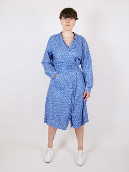 wrap dress blue pattern
