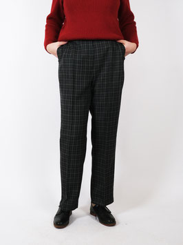 trousers plaid tapered legs