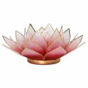 Lotus Teelichthalter goldfarbig -- 13.5 cm