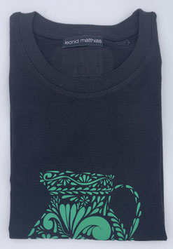 Ak-Herren  - organic Bembel-Shirt " grün auf schwarz-m"