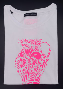 Ak-Damen - organic Bembel-Shirt "neonpink auf weiß"