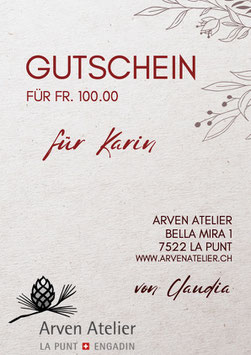 Geschenk Gutschein