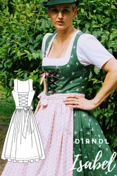 Dirndl Isabel mit Münchner Ausschnitt und Reißverschluss in der Seitennaht.