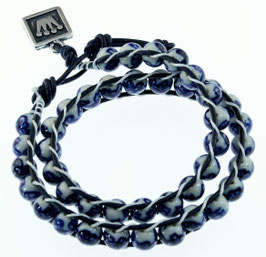 DB-2033 Dubbele Chan-Luu armband blauw/wit