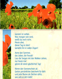 Postkarte Mohnblumen - dieser Tag ist dein