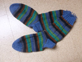 Strick-Socken Gr. 39/40 braun-grau-grün-blau-schwarz
