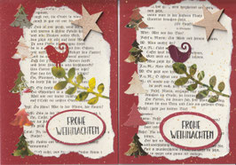 2 Faltkarten Weihnachten: Vogel & Holzstern 2