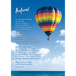 Postkarte Z: Heißluftballon - Aufwind