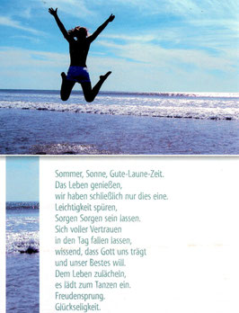 Postkarte: Sprung am Meer - Sommer, Sonne, Gute Laune