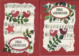 2 Faltkarten Weihnachten: süße Vögelchen 2